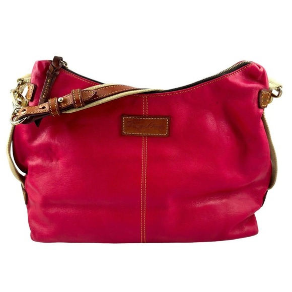 Dooney Bourke pinkish Red Leather Hobo handbag large purse